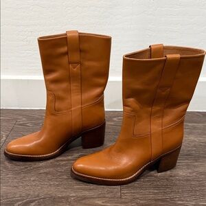 Jeffrey Campbell Desert-Me Western Boots in a tan leather finish sz 6